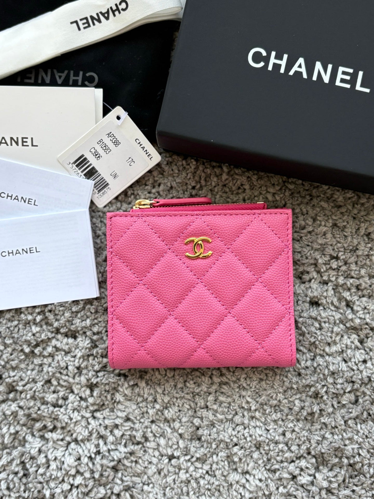 Chanel 2026 Double Zippered Short Wallet 11cm Leather 102531