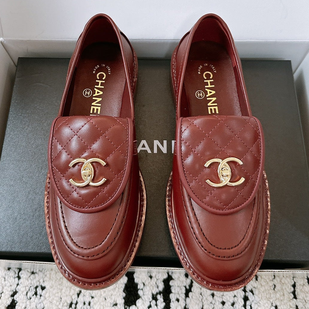 CC Moccasins 25mm In Burgundy Lambskin 144653