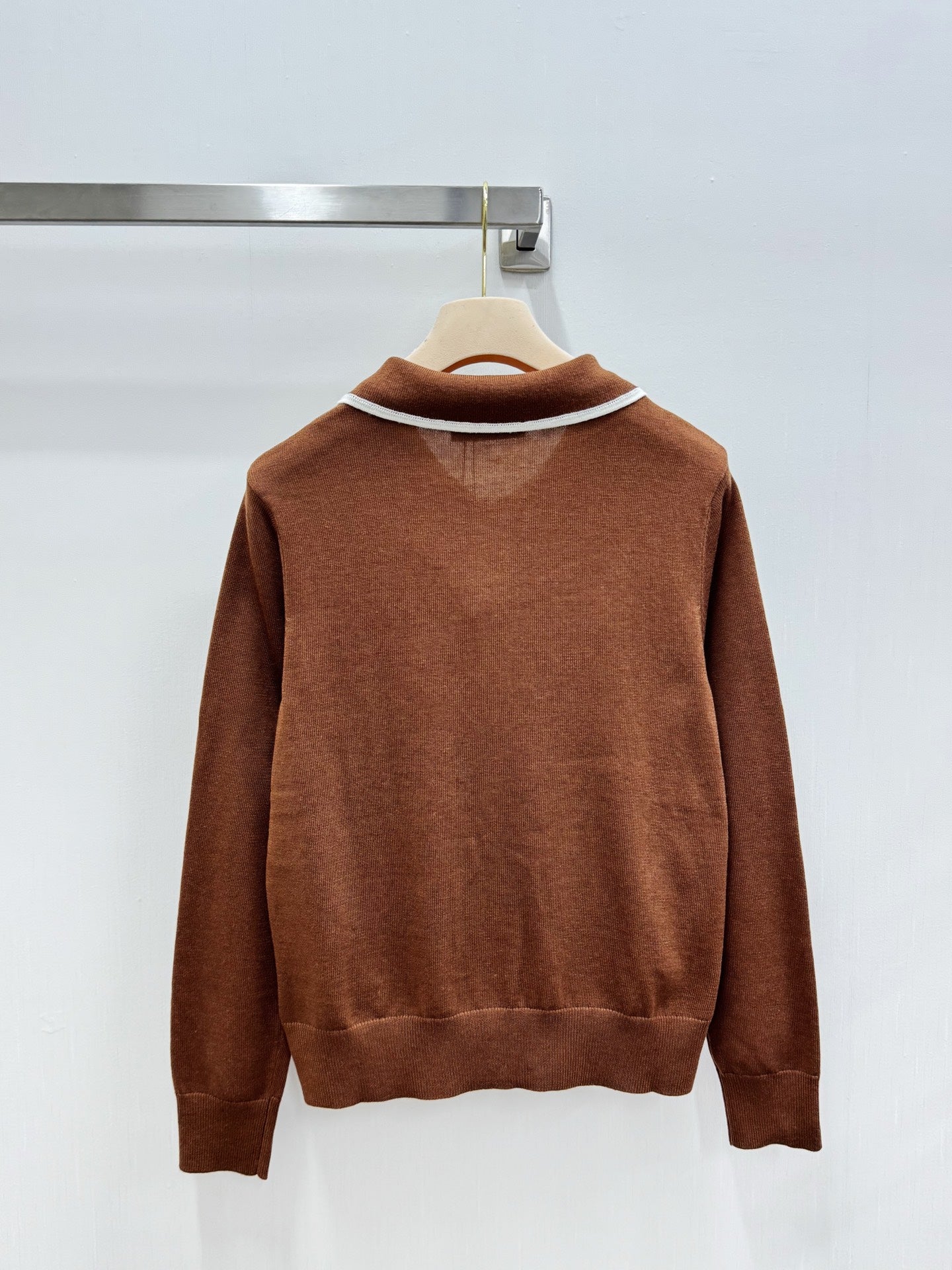Miumiu 2026 Polo Collar Cardigan with Logo Pattern Wool 838823