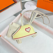HM Rodeo Robeo Heart PM Charm Beige mix Light Yellow Lambskin