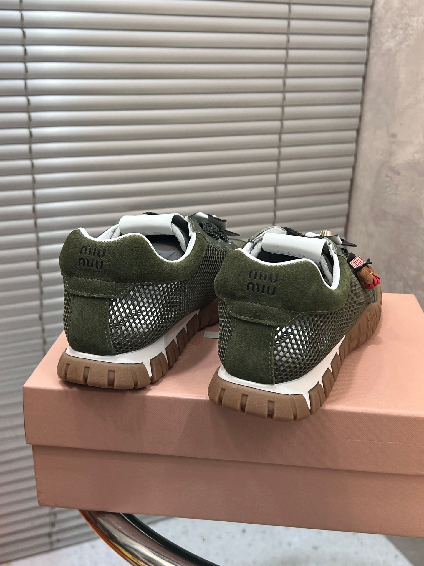 Miumiu 2026 Tyre Sneakers Mesh Suede Leather 952934