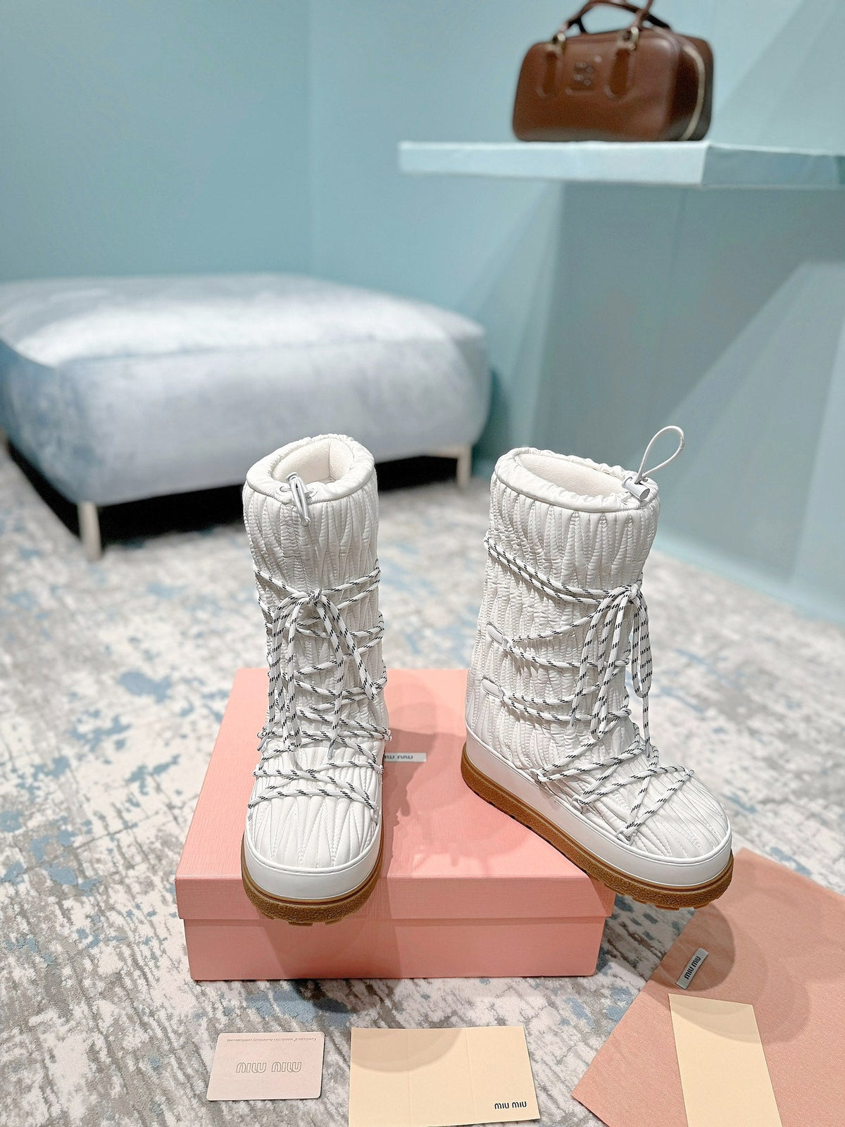 Miu Miu 2026 Snow Boots Wool Nylon 148907