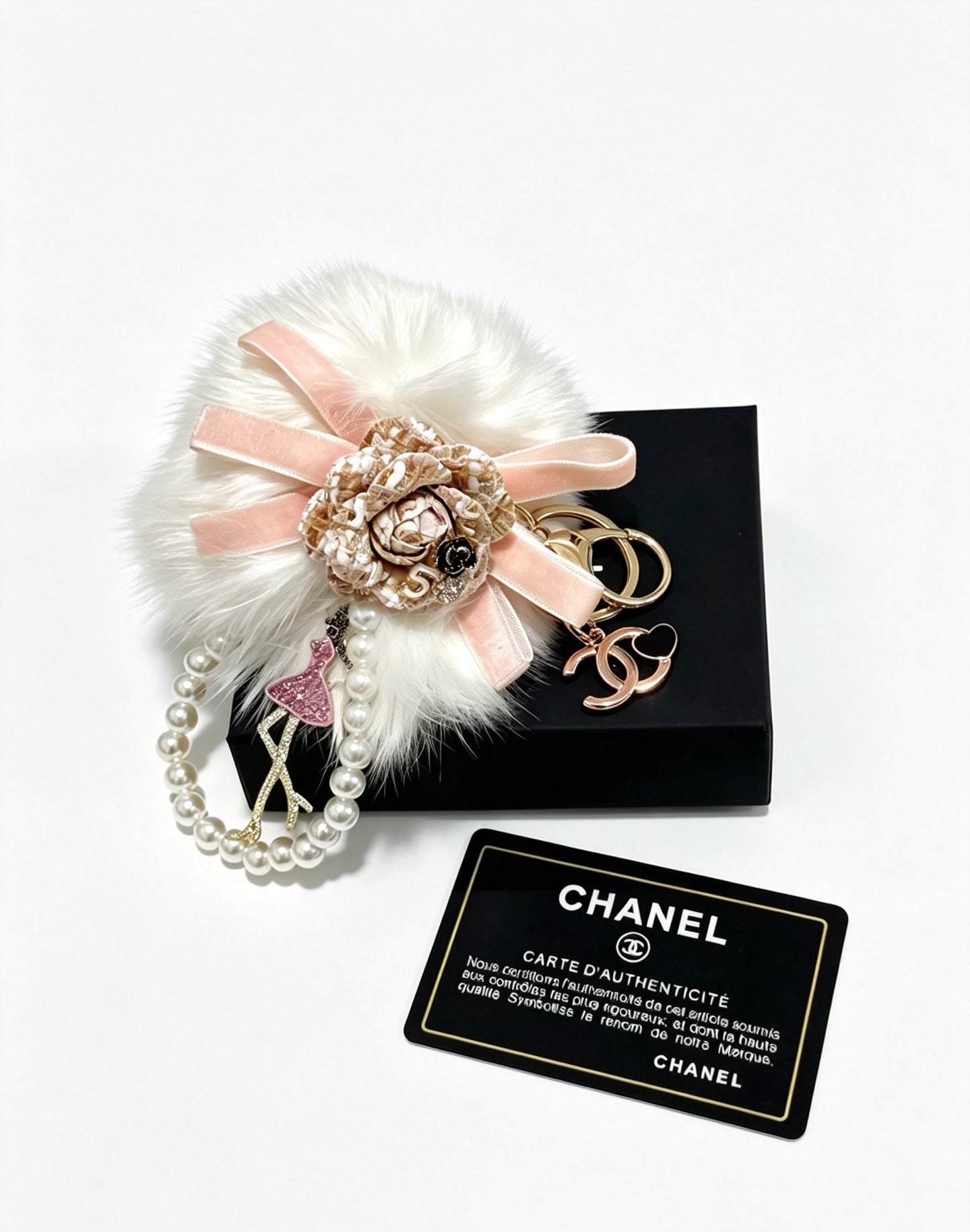 Chanel Faux-fur Pom-pom Bag Charm
