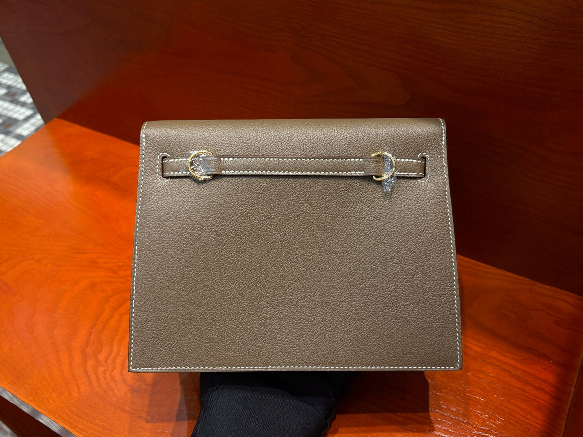 High-end Hermes 2026 Kelly Danse 22cm Elephant Grey Evercolor Leather