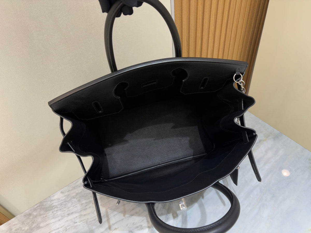 High-end Hermes 2026 Birkin 40cm Haut à Courroies (HAC) Rock Bag Black Swift Leather