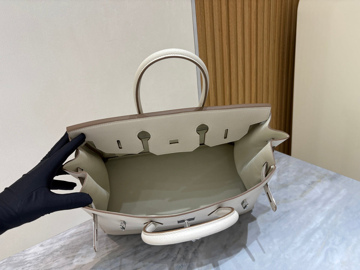 High-end Hermes 2026 Birkin Bag 35cm Glacier White Togo Leather