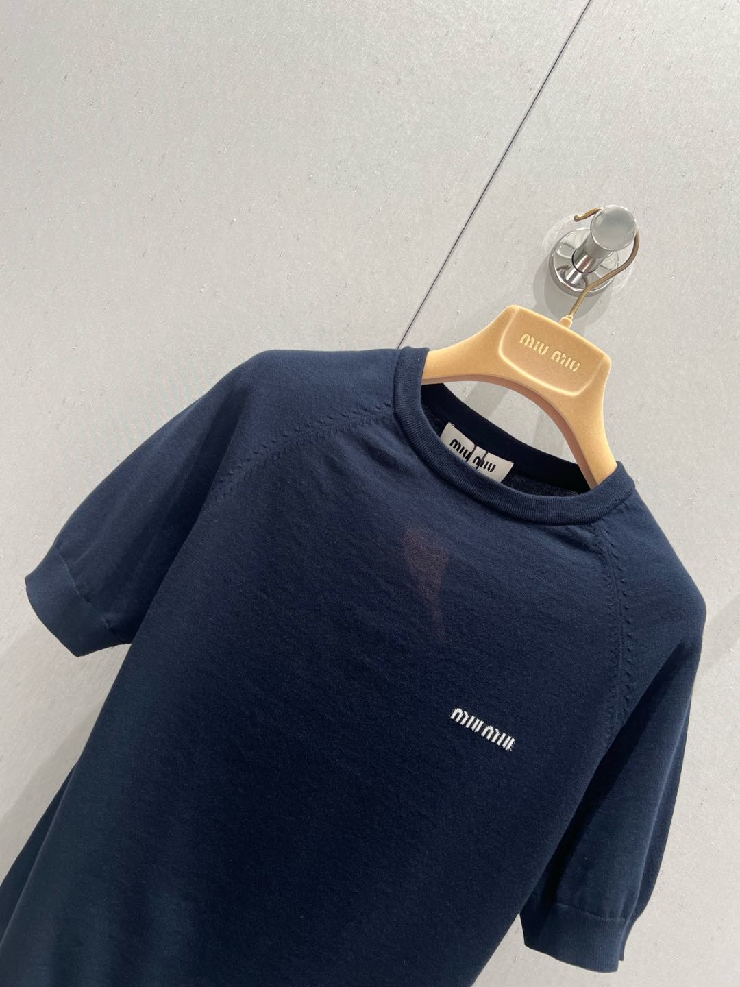 Miu Miu Short-sleeved T-shirt Navy blue Cashmere