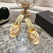 CC 26s Camellia High-Heeled Slippers Sheepskin