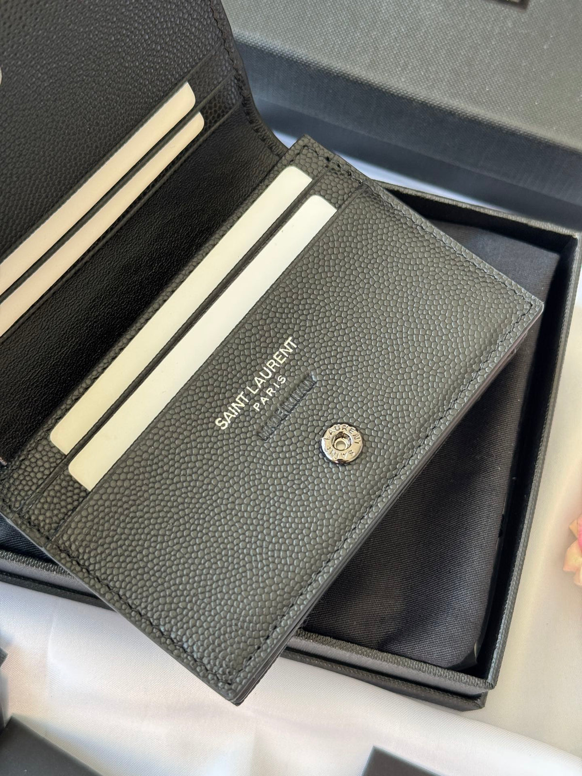 YSL Wallet Black Cowhide 240570