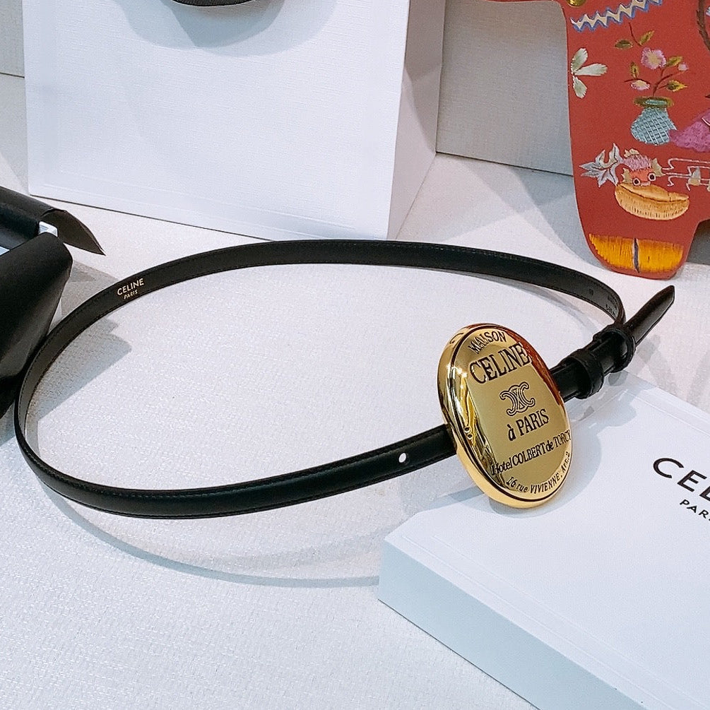 Celine 7.5cm Belt Buckle 1.3cm Width Calfskin