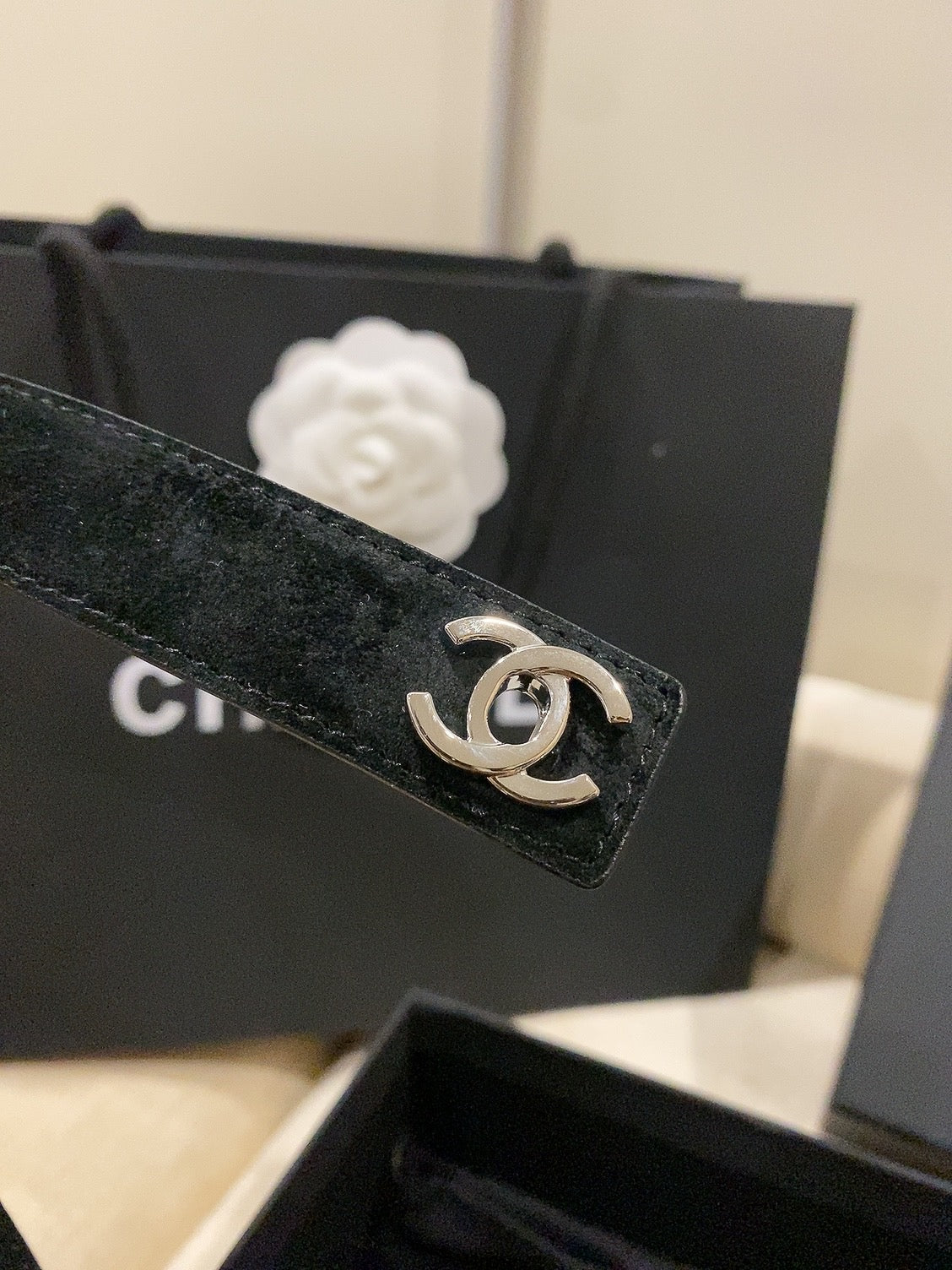 Chanel 2026 Double C Belt 25mm Suede Leather 215395