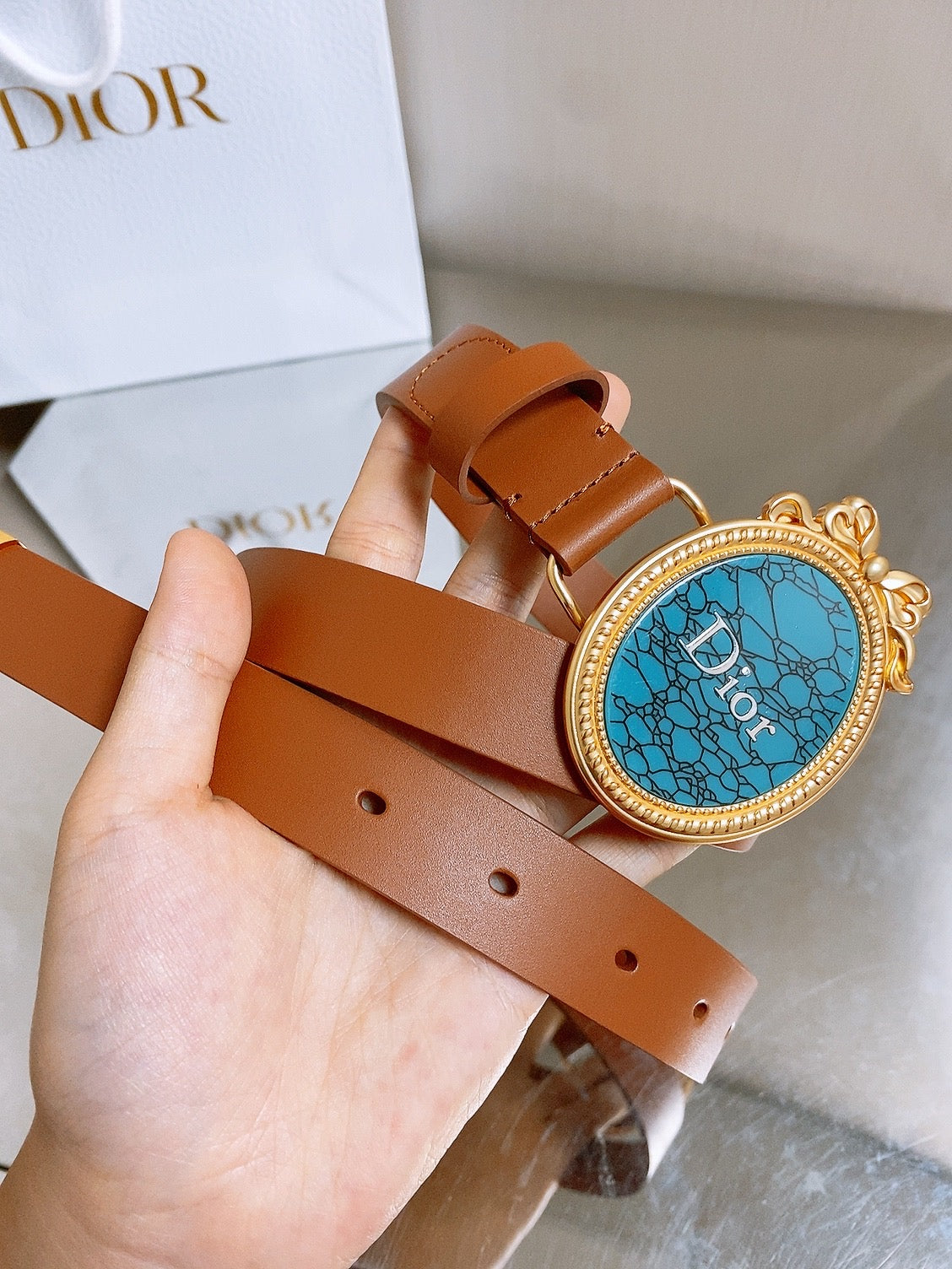 Dior 2026 Médaillon 7.3cm Buckle Belt 2.5cm Leather 216234