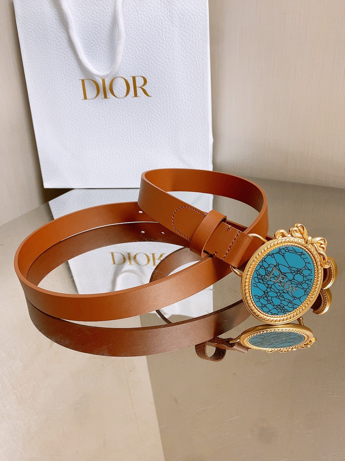Dior 2026 Médaillon 7.3cm Buckle Belt 2.5cm Leather 216234