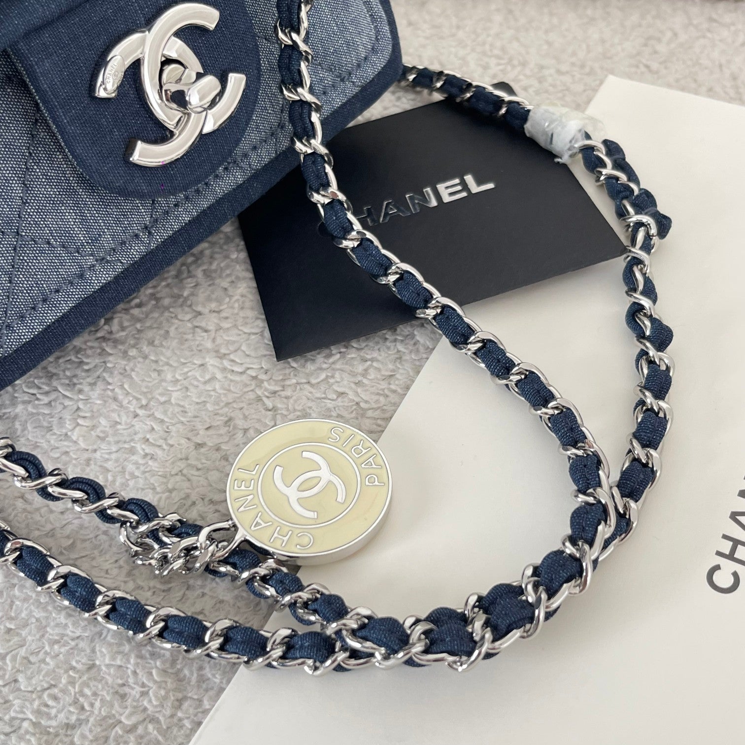 Chanel 2026 Quilted Mini Flap Bag 17cm Blue Denim