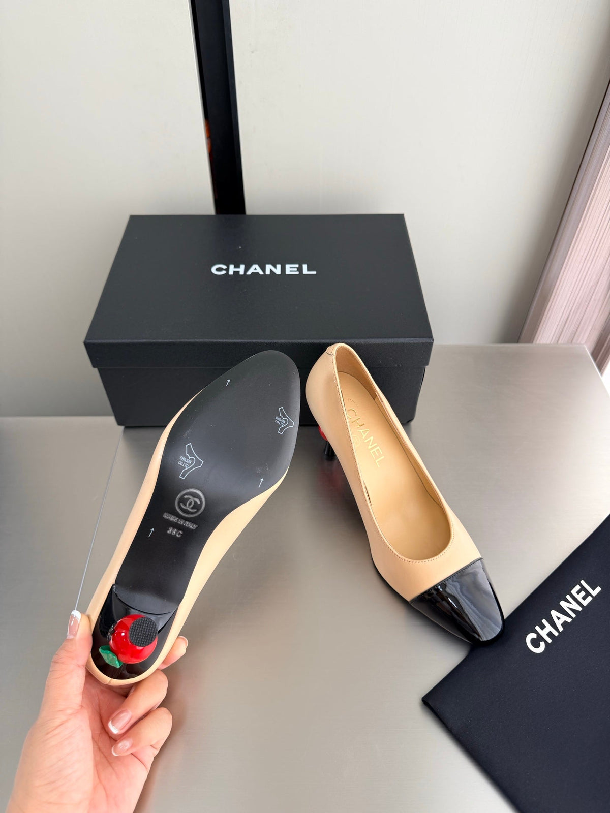 Chanel 2026 Little Red Apple Heel Pump 85mm Lambskin 929469