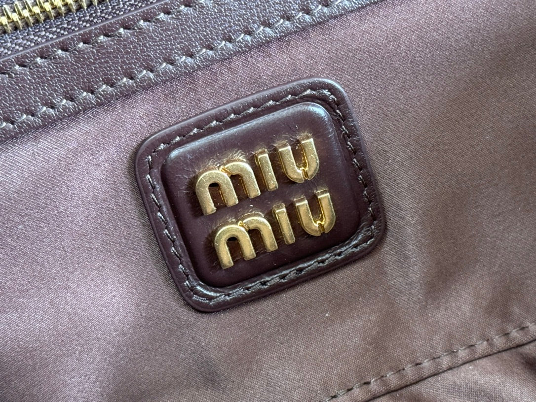 ARCADIE MATELASSÃ‰ BAG 27 IN CONGO BROWN CALFSKIN GOLD HARDWARE