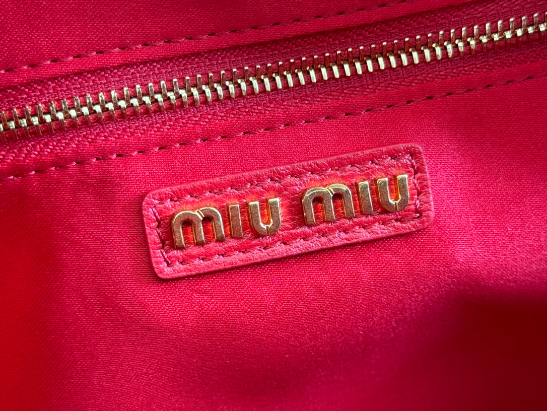 ARCADIE MATELASSÃ‰ BAG 24 IN CERISE RED CALFSKIN GOLD HARDWARE