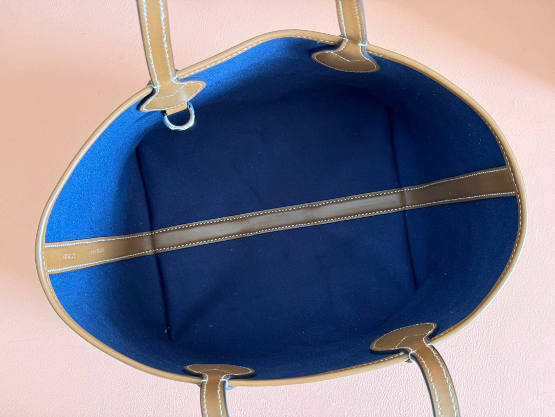 Gucci Totissima 22cm Tote Bag Blue mix Brown Denim Leather 248432