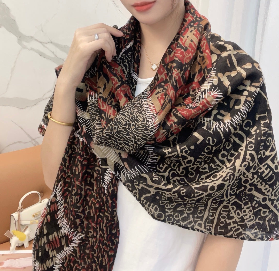 CC Square Scarf 140 CM In Colorful Cashmere 421294