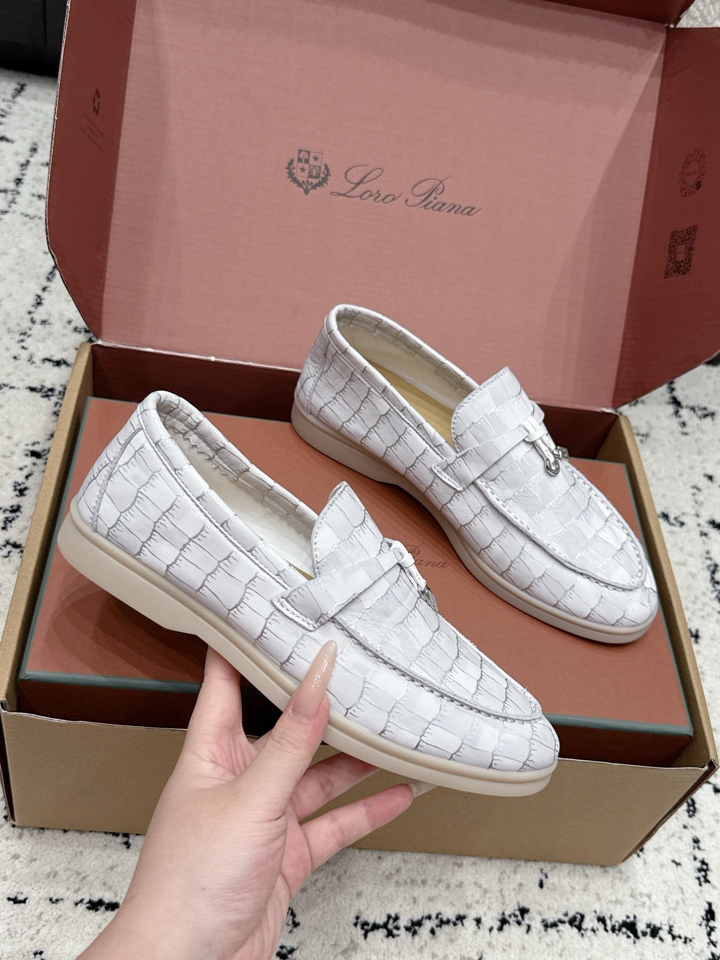 Loro Piana 2026 Crocodile Embossed Loafer Cowhide 923388