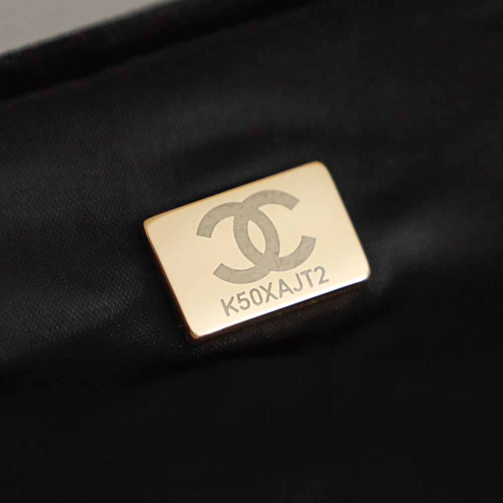 Chanel 2026 Chain Net Bag 42cm Black Gold Metal Velvet