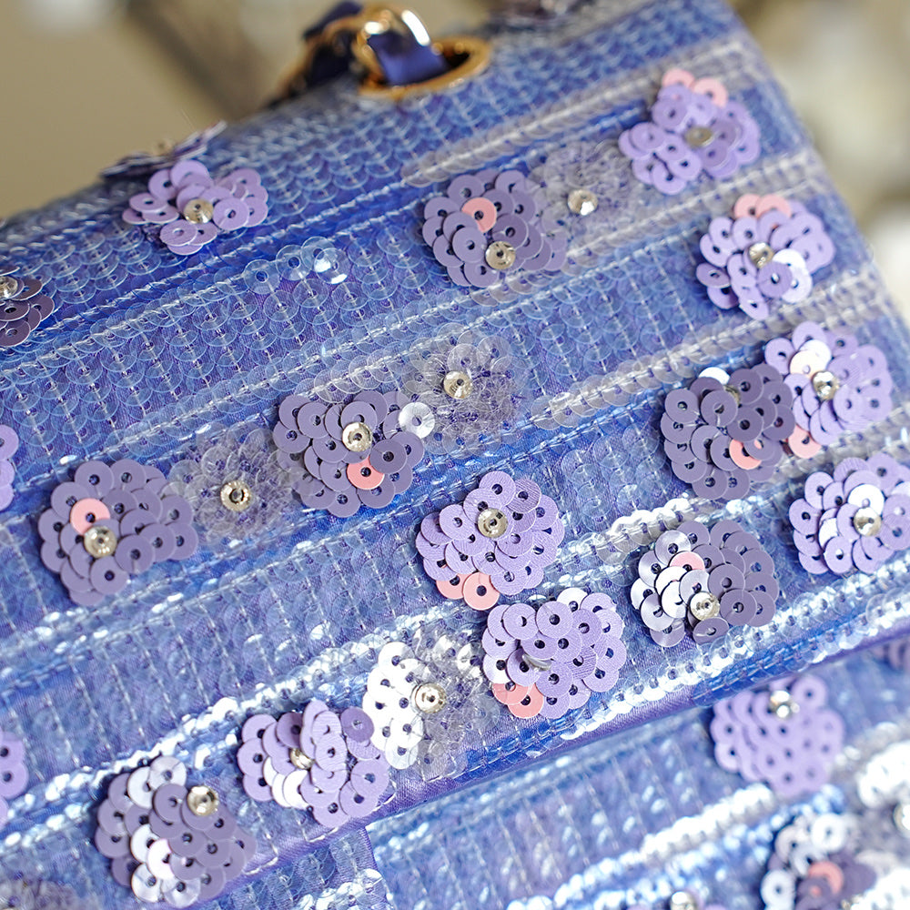 Chanel 2026 Bag 25.5cm Violet Sequin Leather