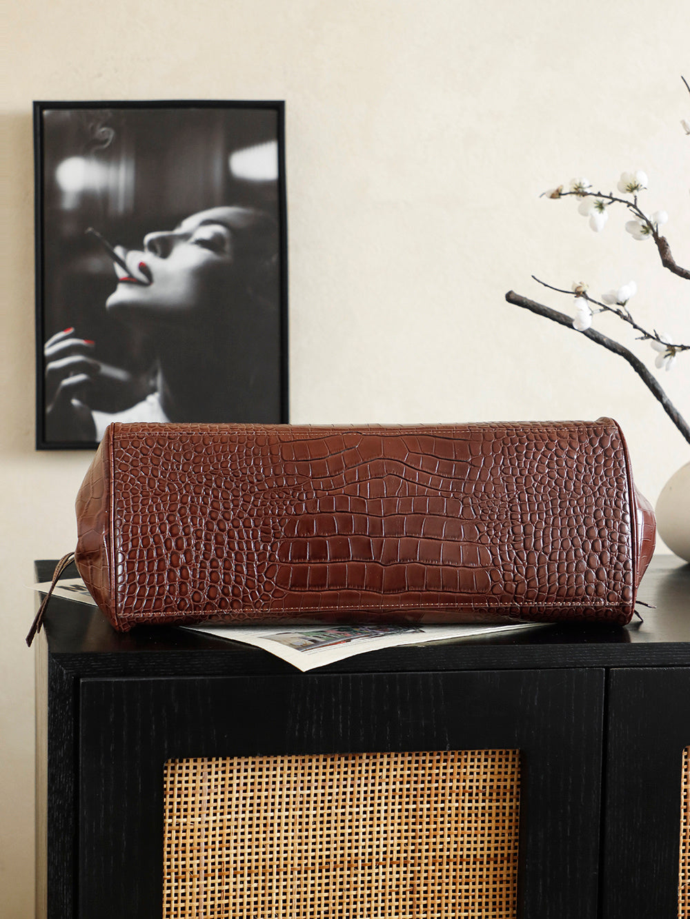 Chanel 2026 Bag 38cm Brown Crocodile-embossed Leather