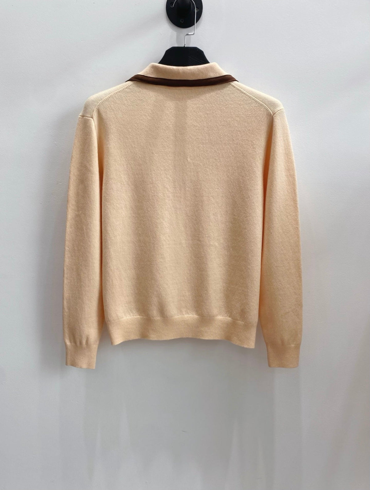 Miumiu 2026 Long-Sleeved Polo Sweater Beige Wool 433365