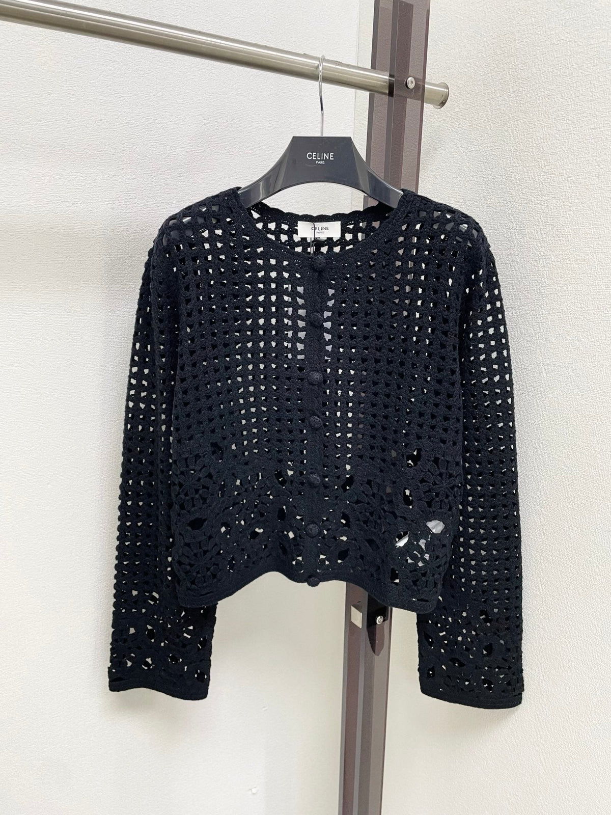 Celine 2026 Long-sleeved Cardigan Wool Cotton 413793