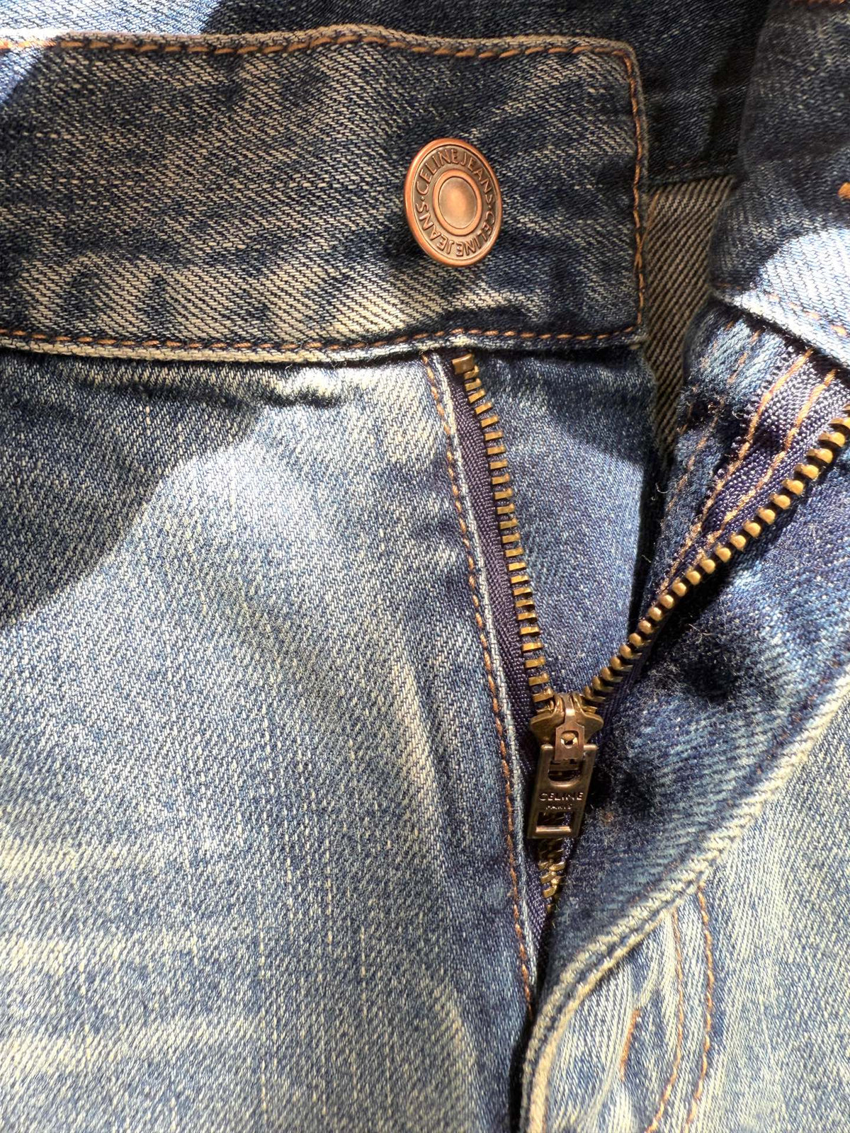 Celine Arc de Triomphe Shorts Blue Cotton