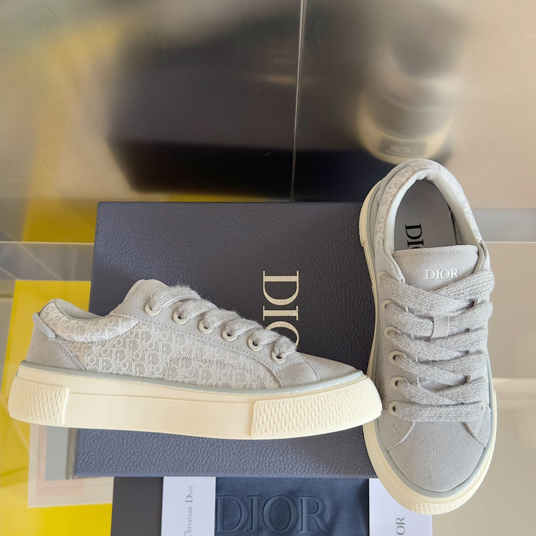 CD B33 Sneaker 40mm Grey White Monogram Suede
