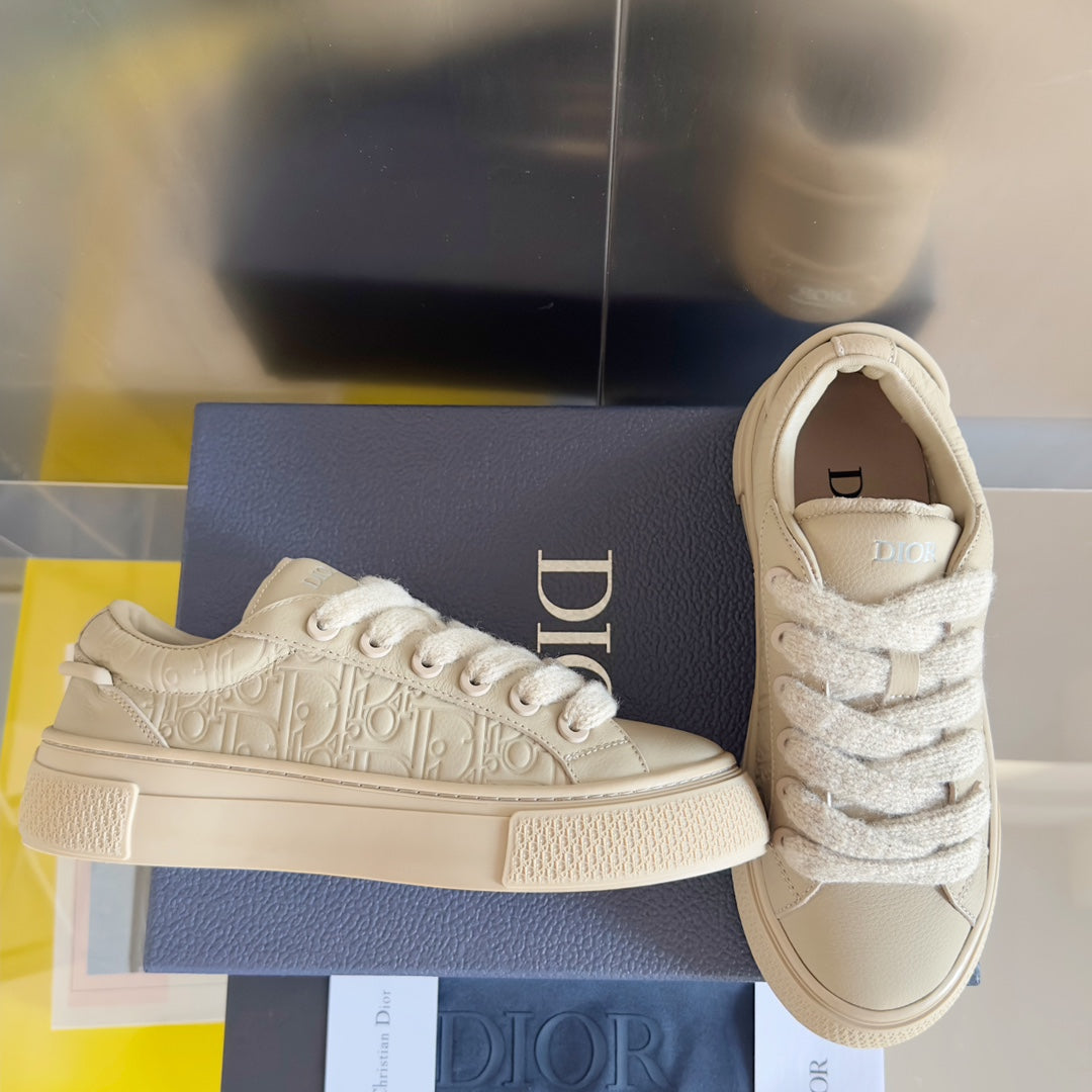 CD B33 Sneaker 40mm Beige Monogram Cowhide