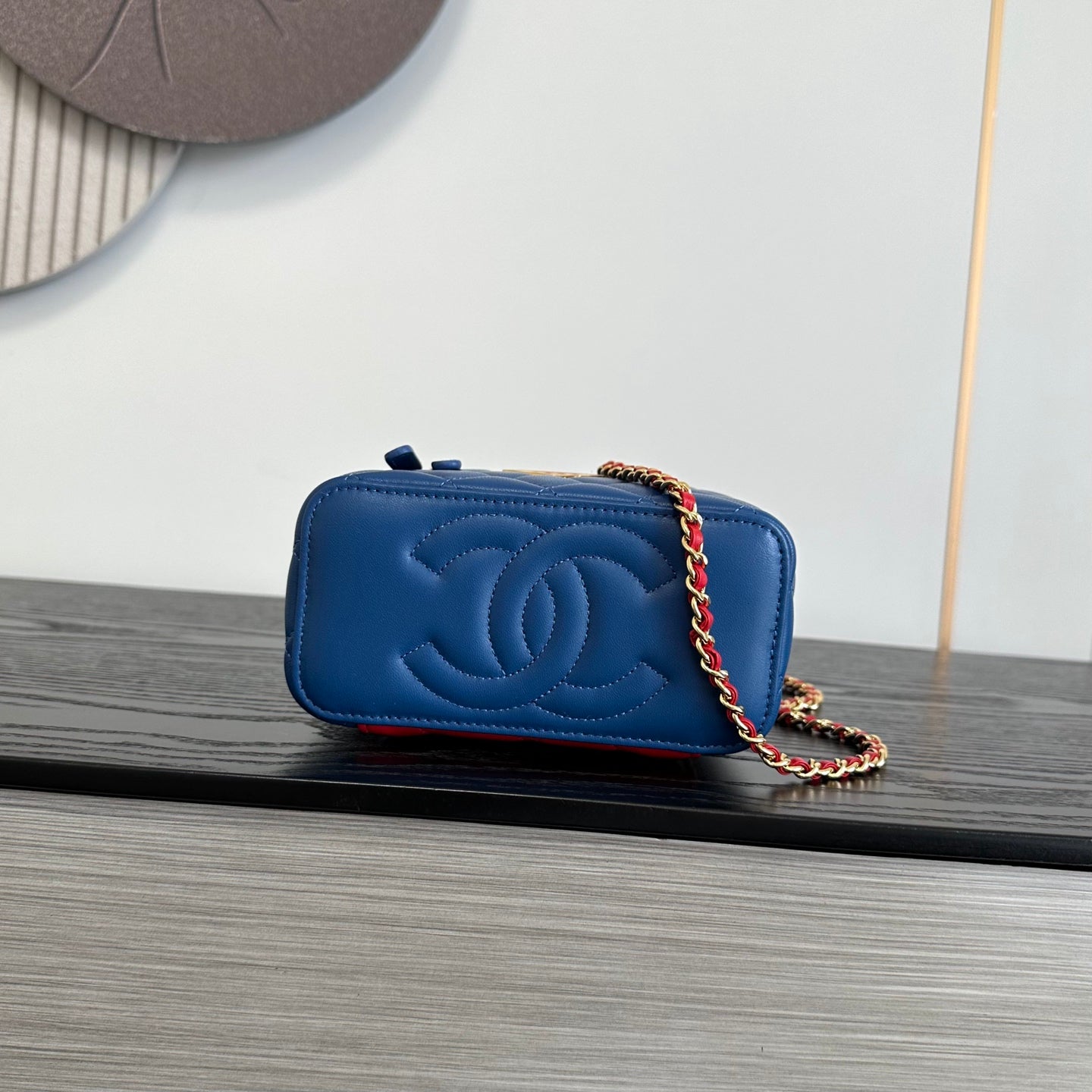 Chanel 2026 Superman Box Bag 17cm Blue Red Yellow Lambskin 383106
