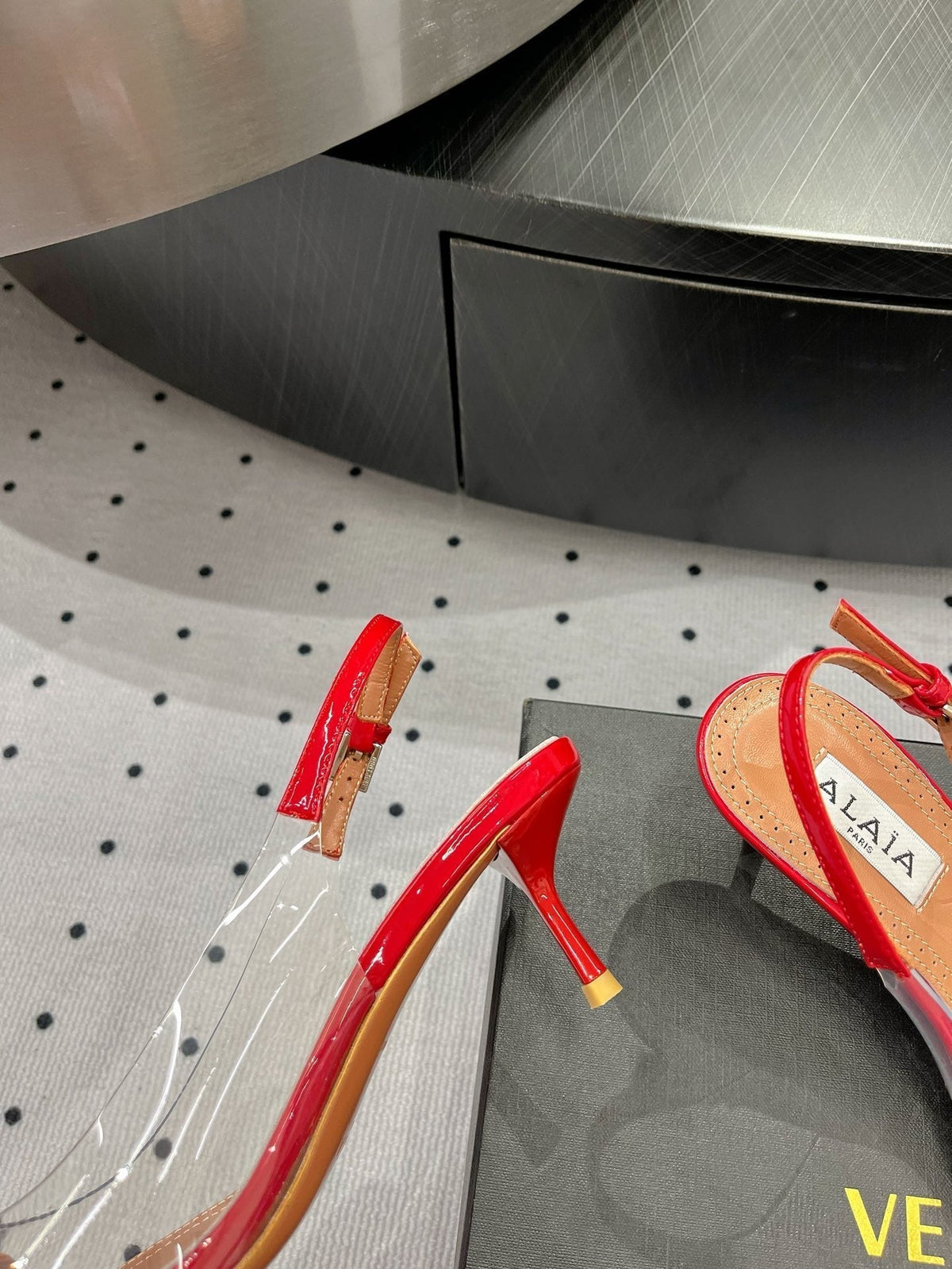 Alaila Le CÅ“ur Slingbacks 60mm In Red Glossy Lambskin 954825