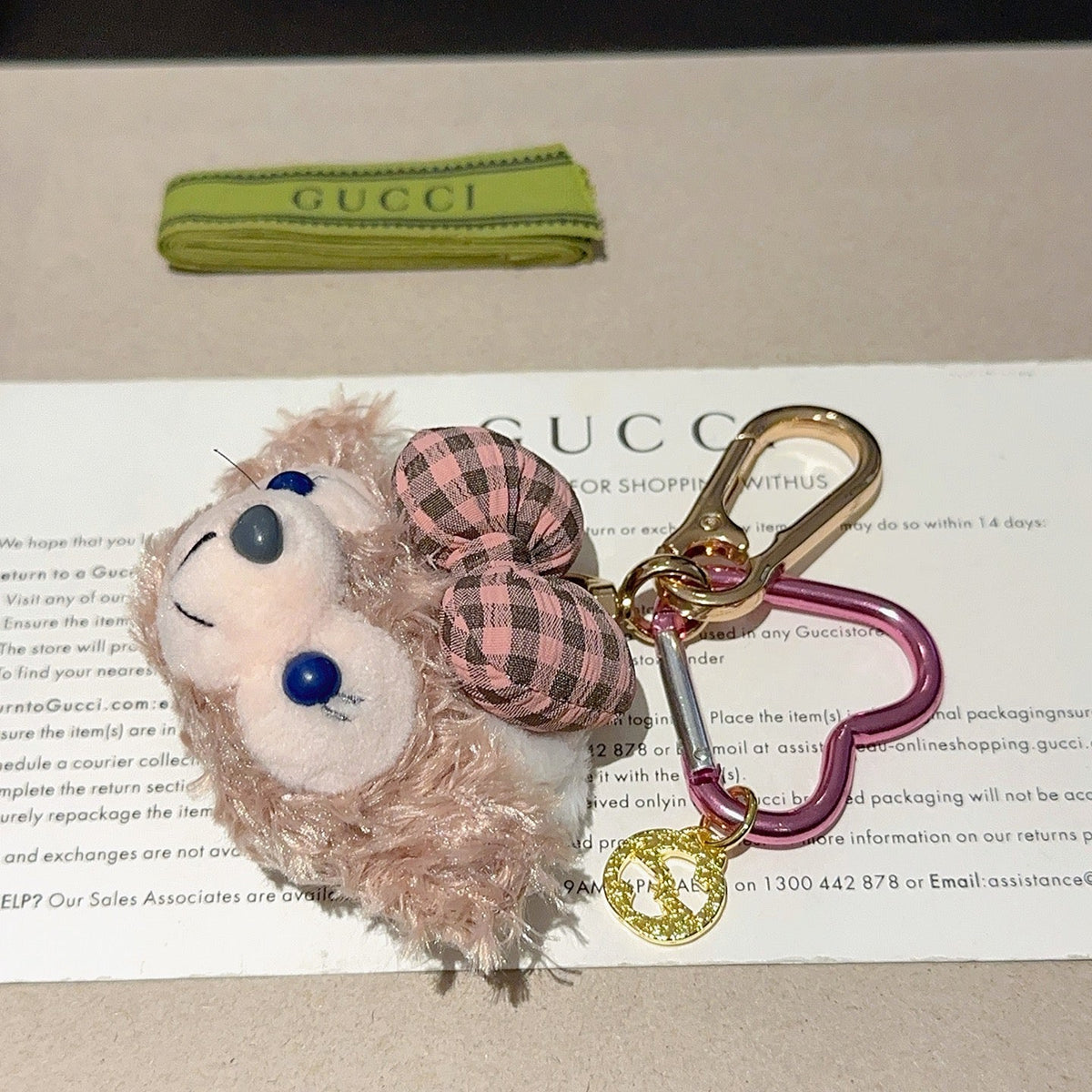 Gucci Pink Plush Bear Charm