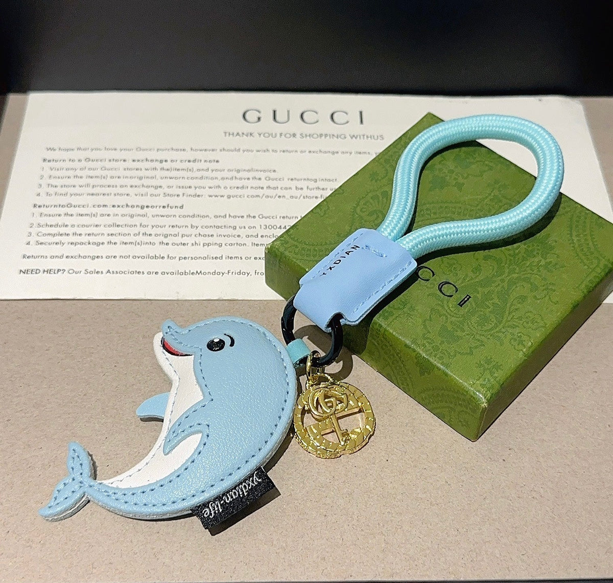 Gucci Blue Dolphin Charm