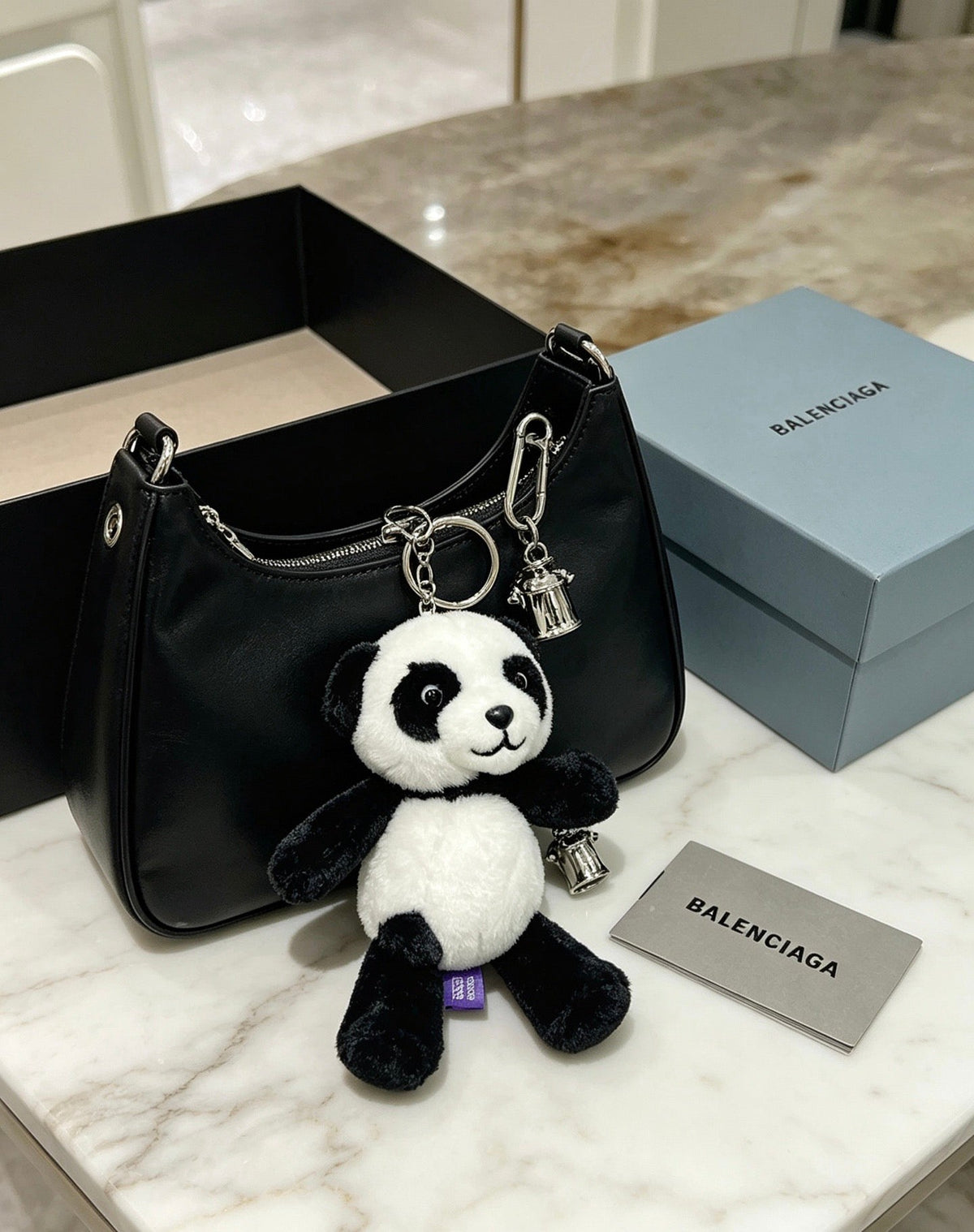Balenciaga Black White Plush Panda Charm
