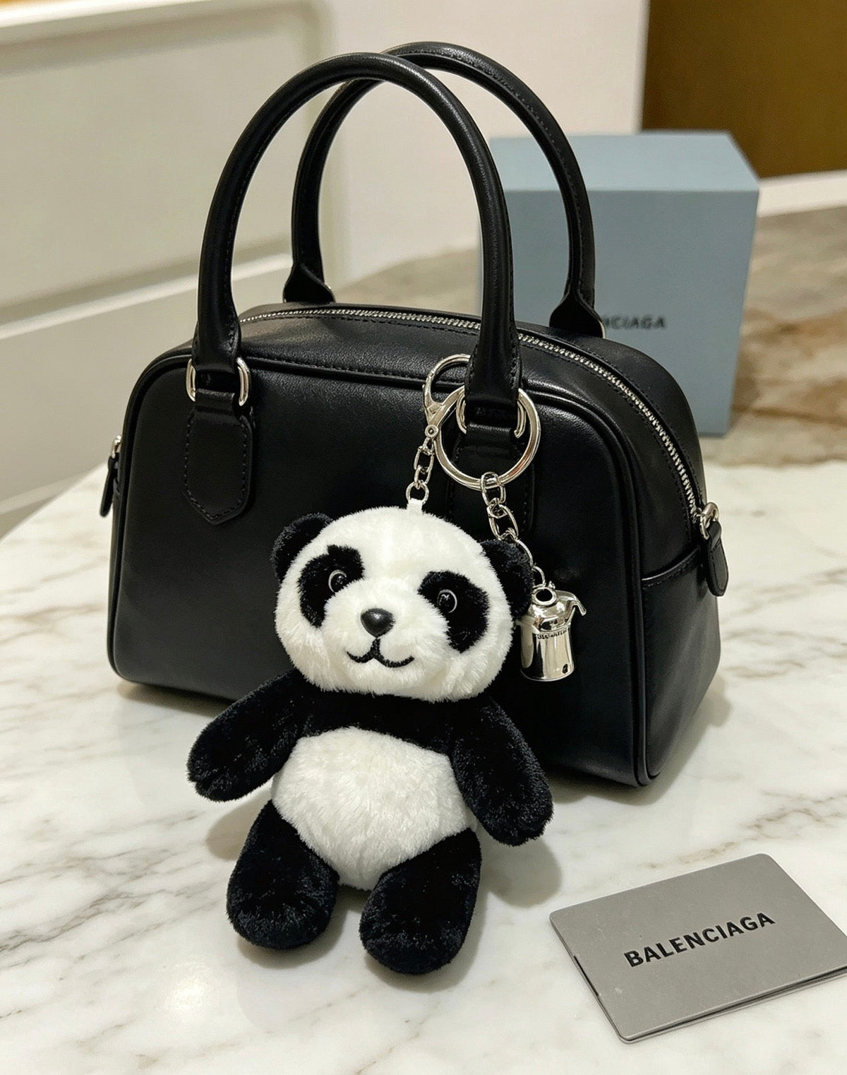Balenciaga Black White Plush Panda Charm