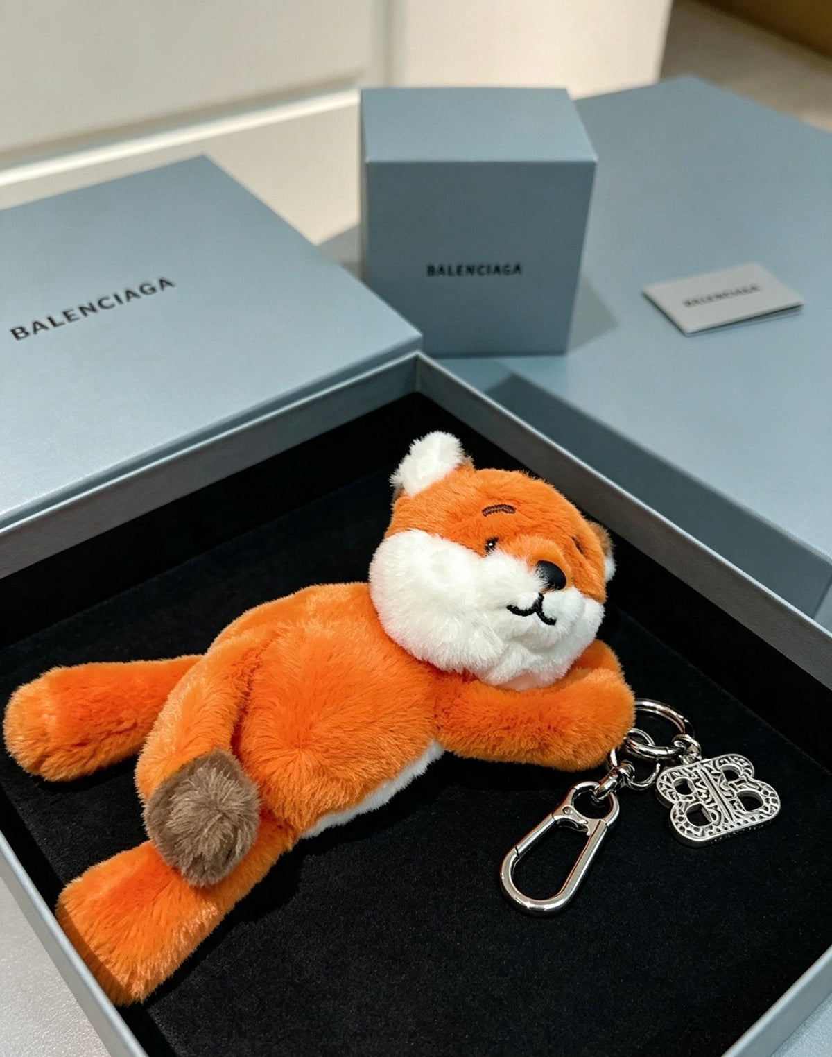 Balenciaga Orange Stuffed Fox Charm