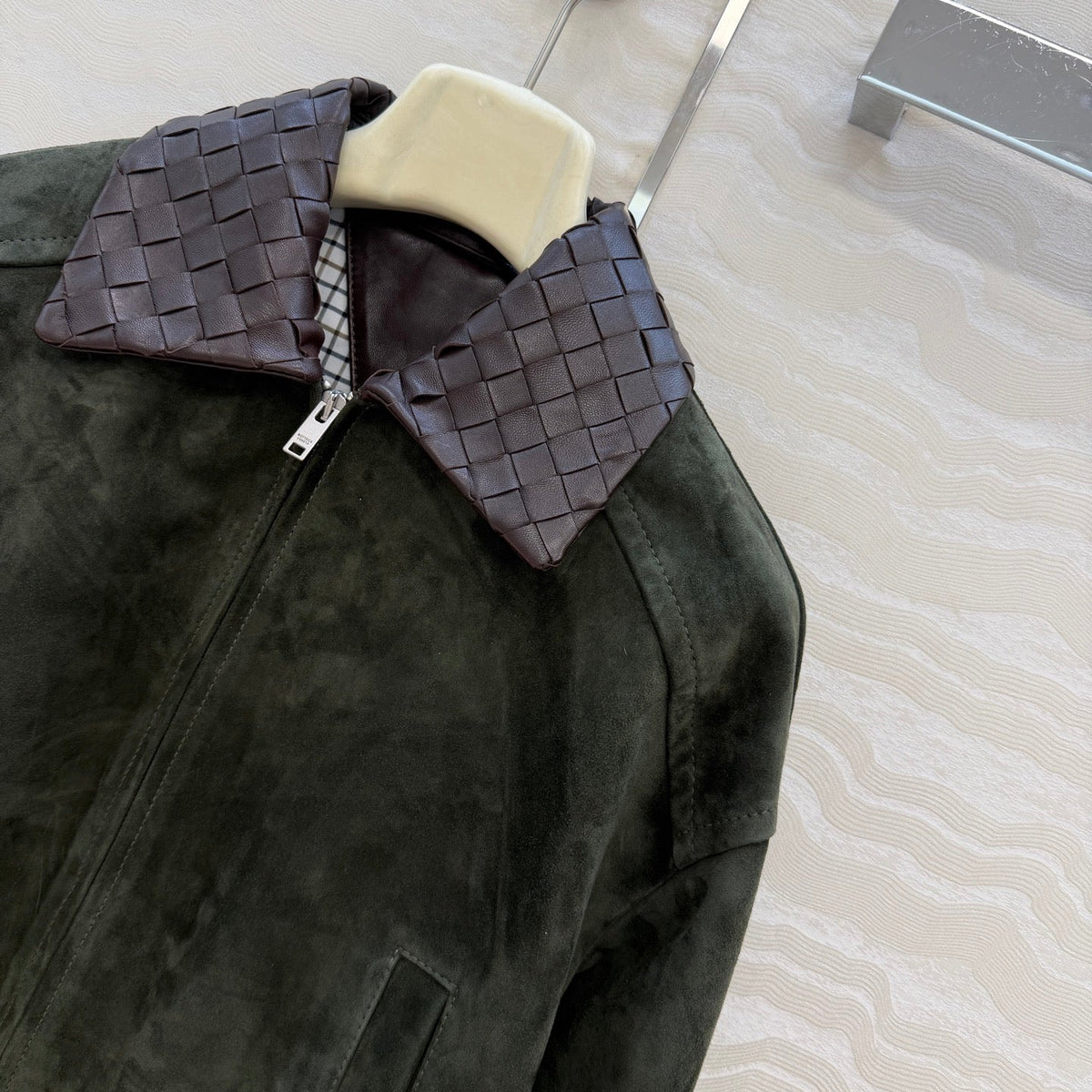 Bottega Veneta 2026 Intrecciato Jacket Suede 370783