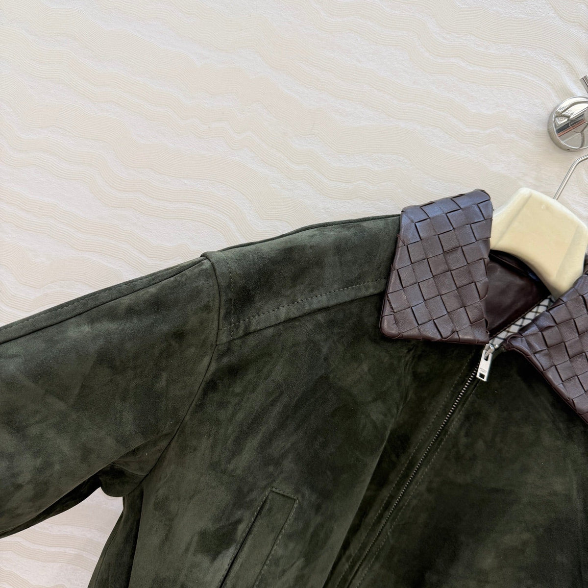 Bottega Veneta 2026 Intrecciato Jacket Suede 370783