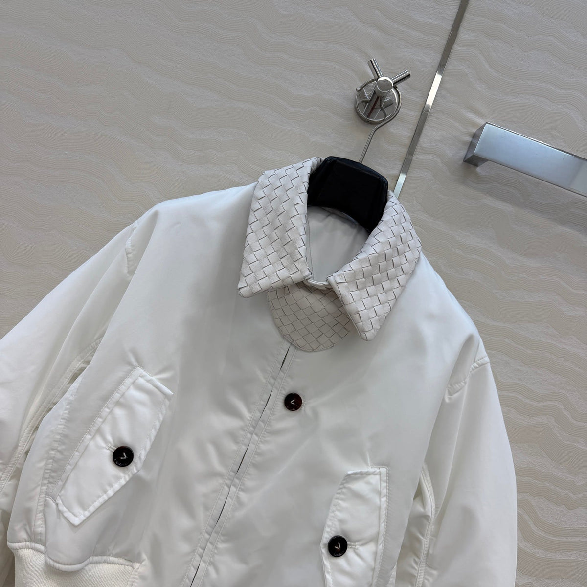 Bottega Veneta 2026 Intrecciato Jacket Cotton Leather 435633