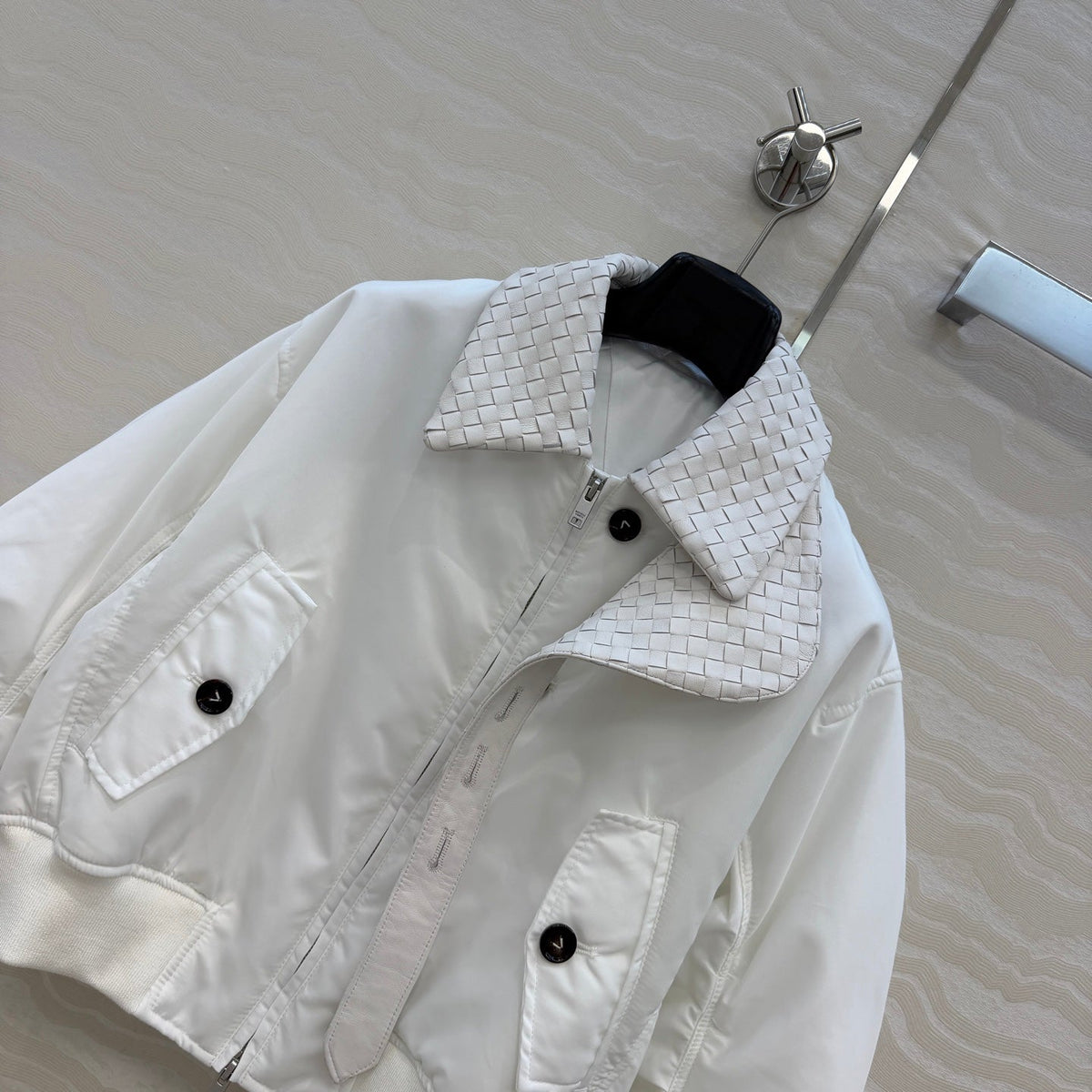 Bottega Veneta 2026 Intrecciato Jacket Cotton Leather 435633