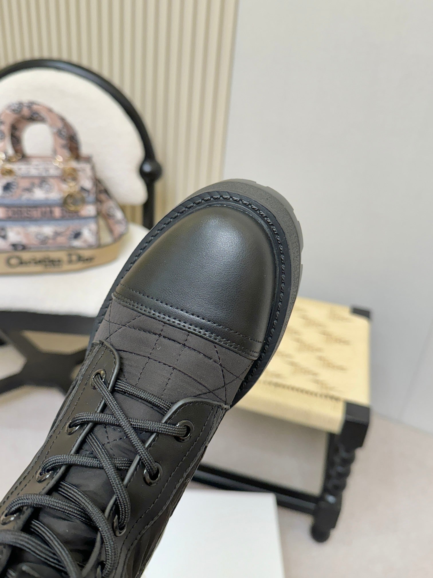 Dior 2026  D-Trap Boots Black Canvas Calfskin 939036