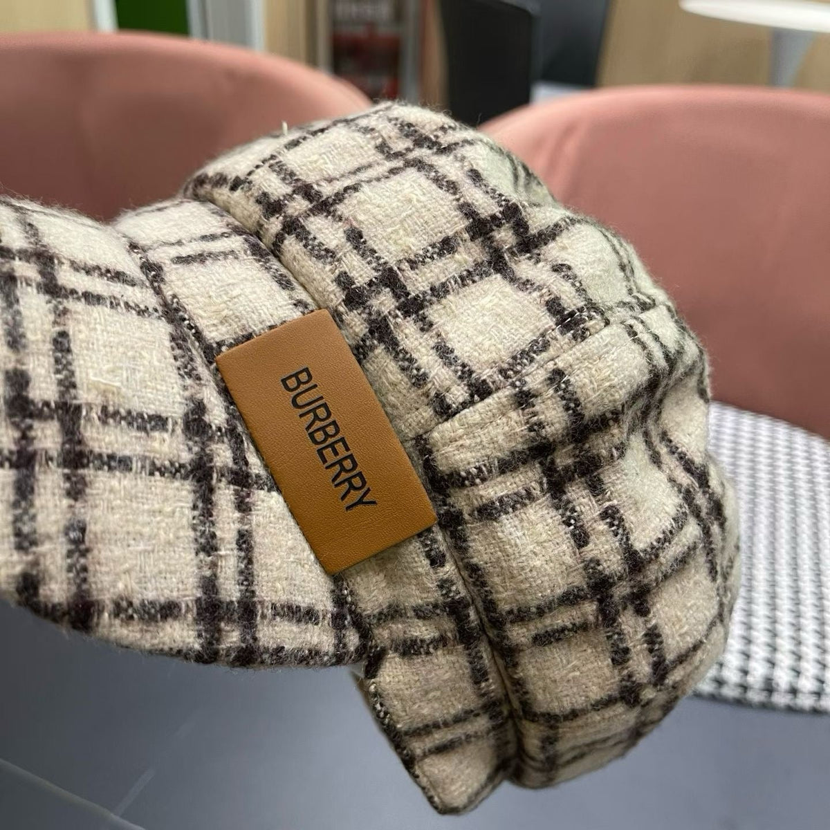 Burberry 2026 Beret Hat Tweed 565915