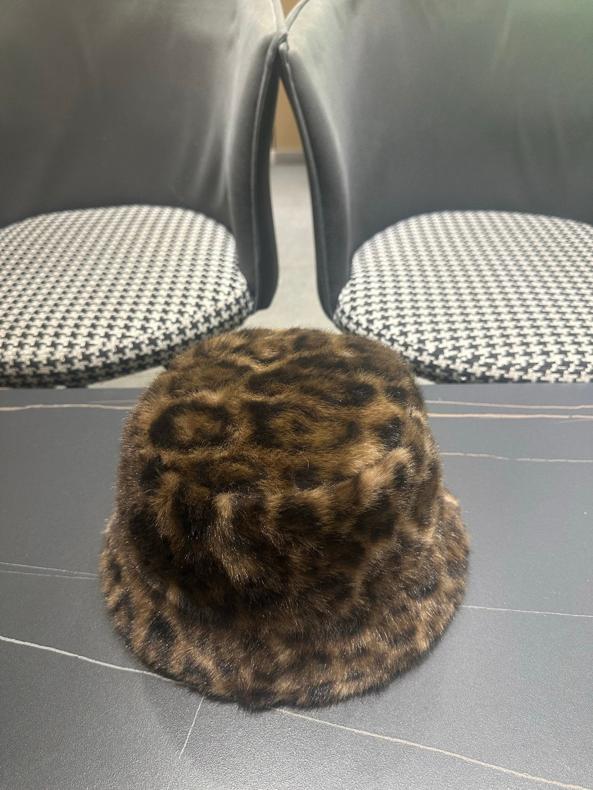 Chanel 2026 Leopard Print Bucket Hat Wool 550242