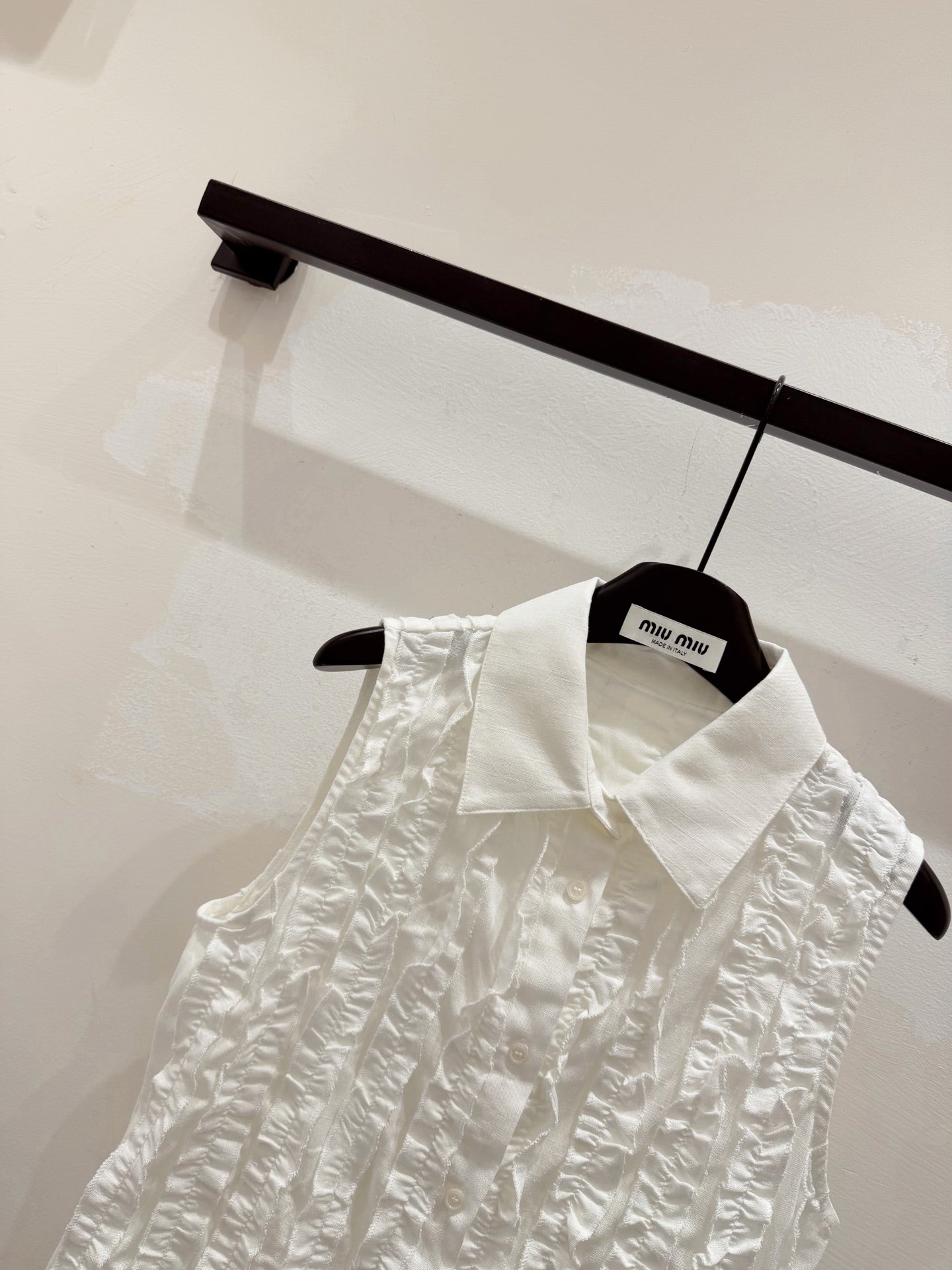 Miumiu 2026 Ruffled Vest White Cotton