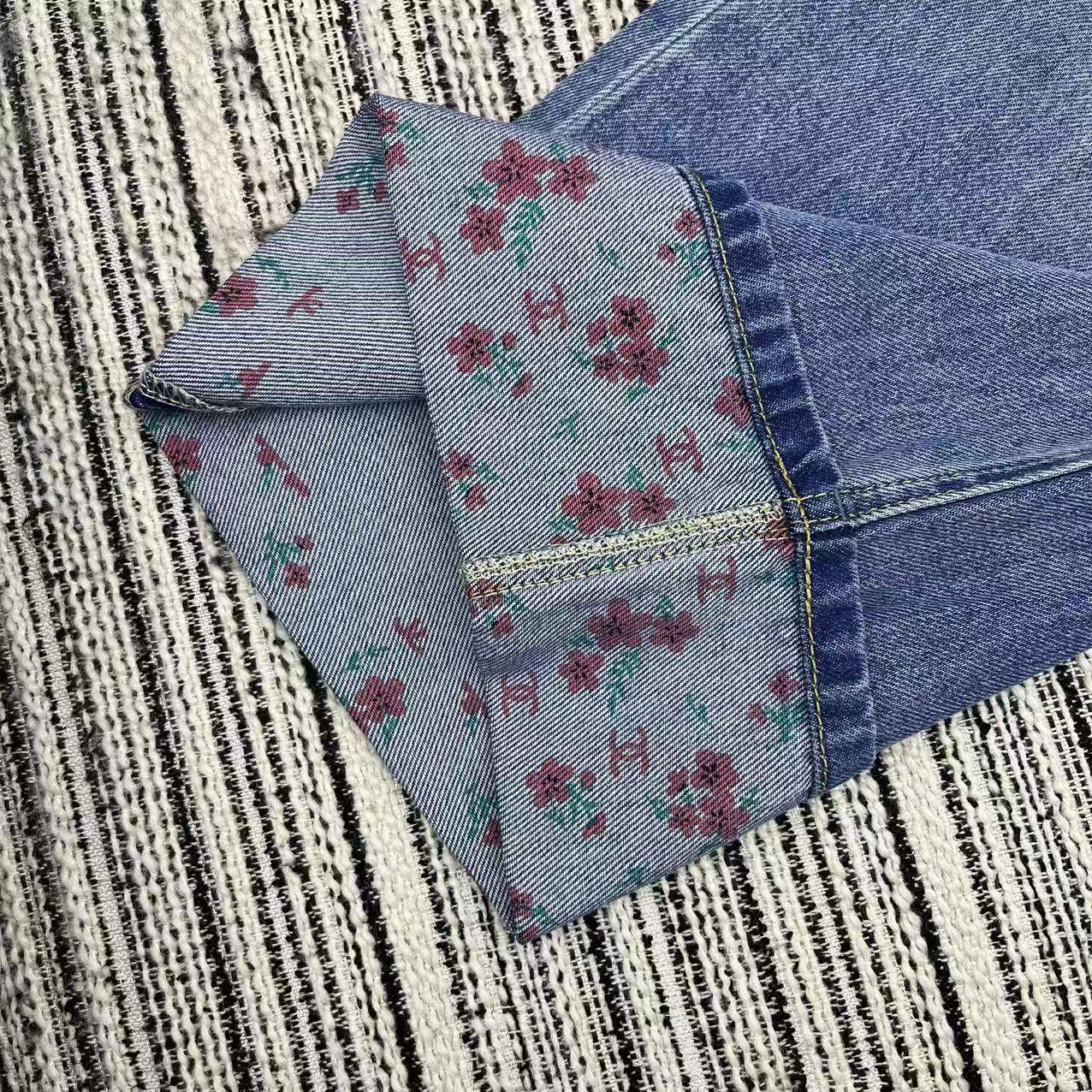 Chanel 2026 Jean With Floral Embroidered Pattern Blue Cotton 358658