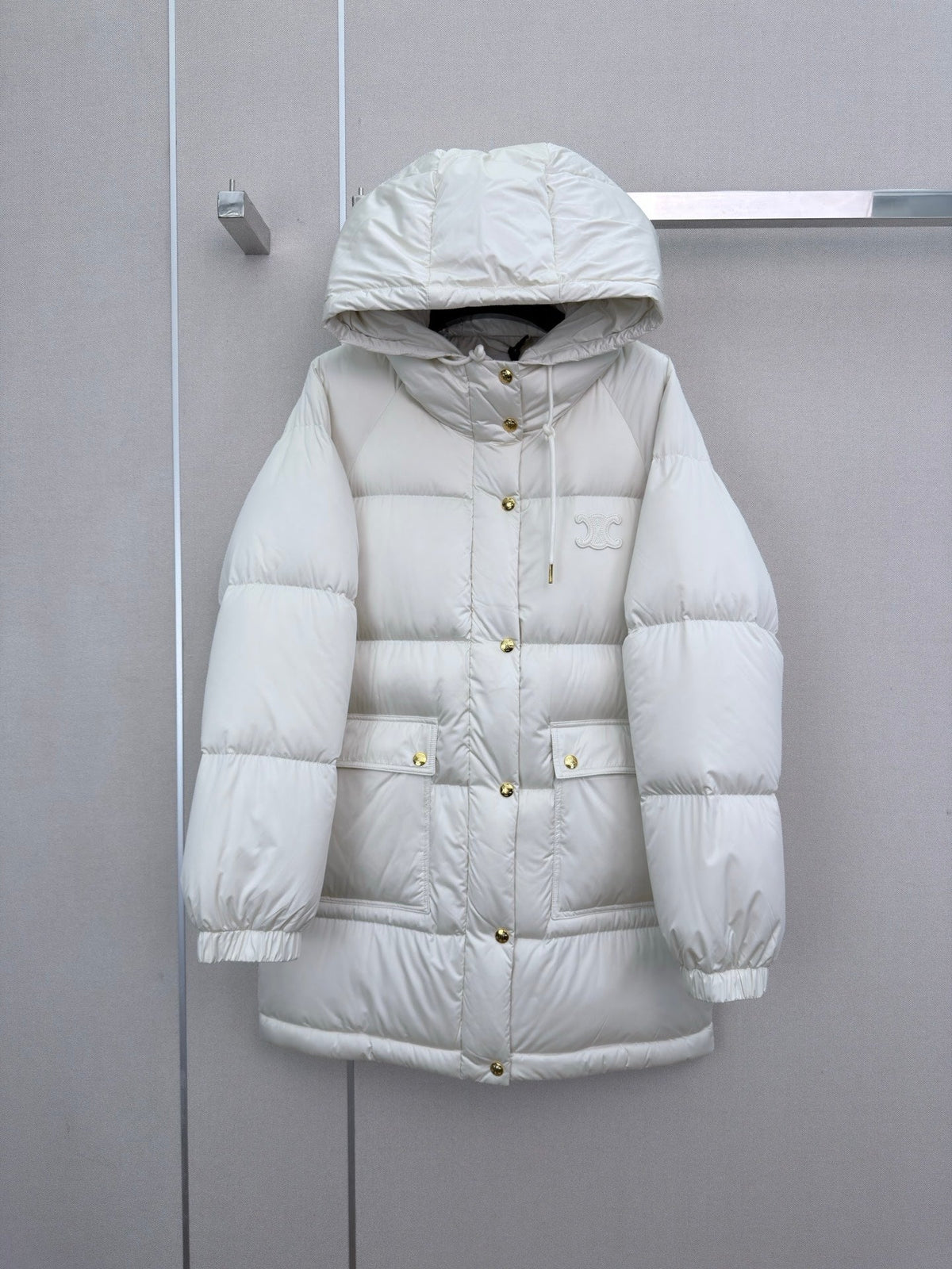 Celine 2026 Hooded Mid-Length Jacket Nylon Down 430240
