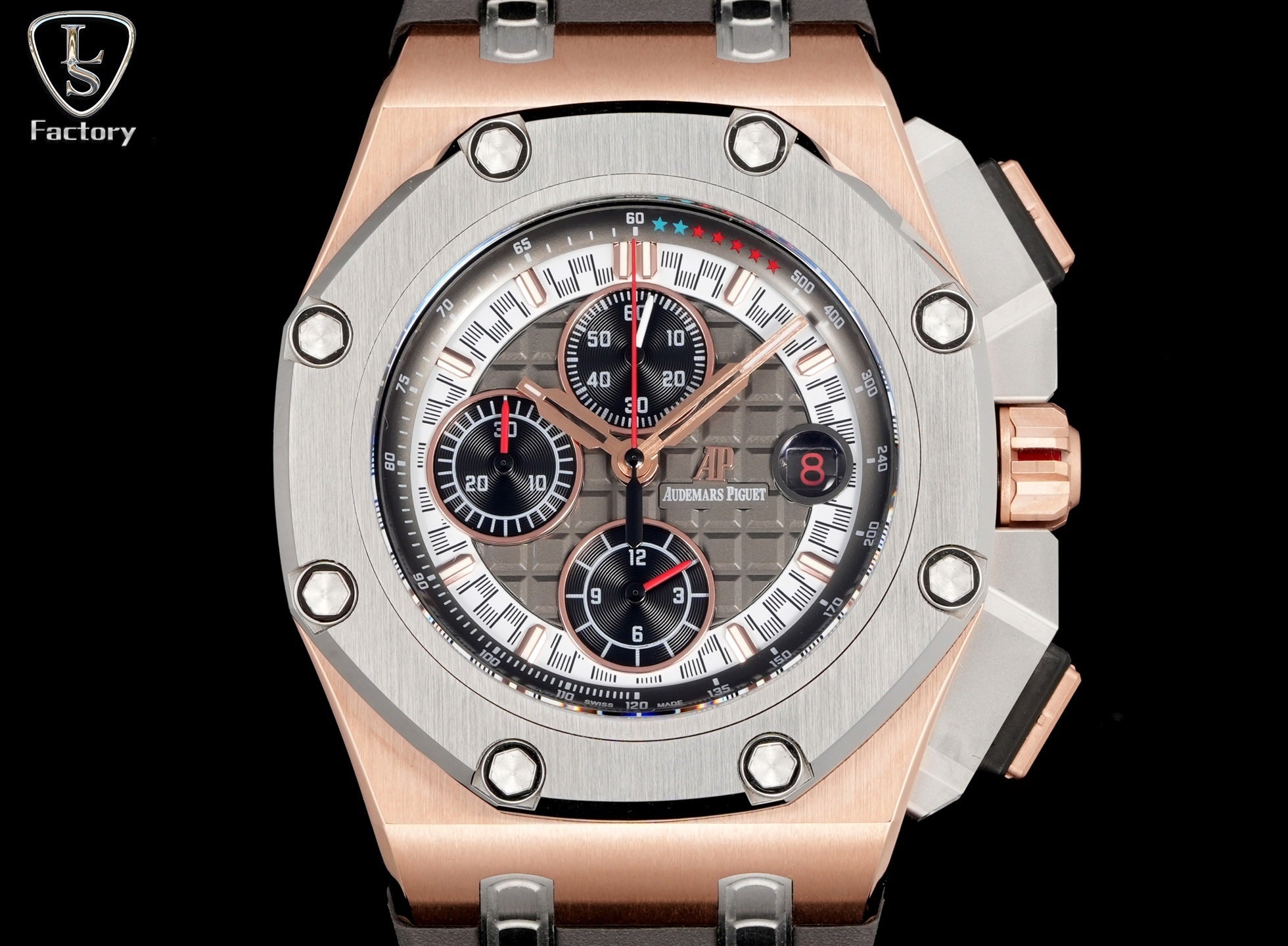 Audemars Piguet Royal Offshore Chronograph 44mm Rose Gold Case Brown Grey Dial